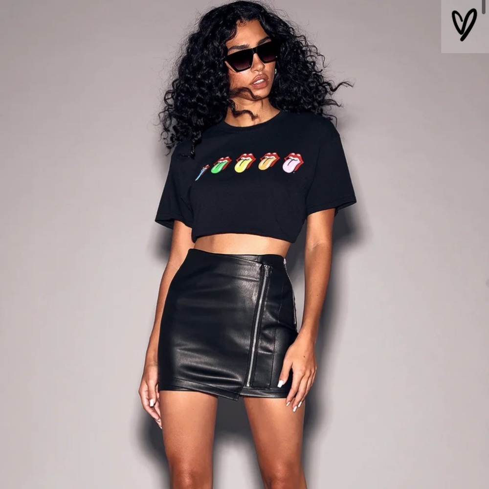 Vegan leather mini skirt